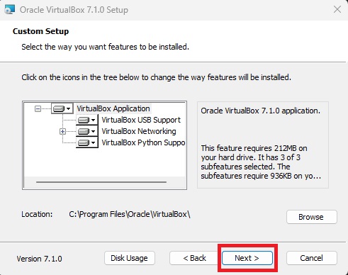 Installing a Oracle VM VirtualBox 1